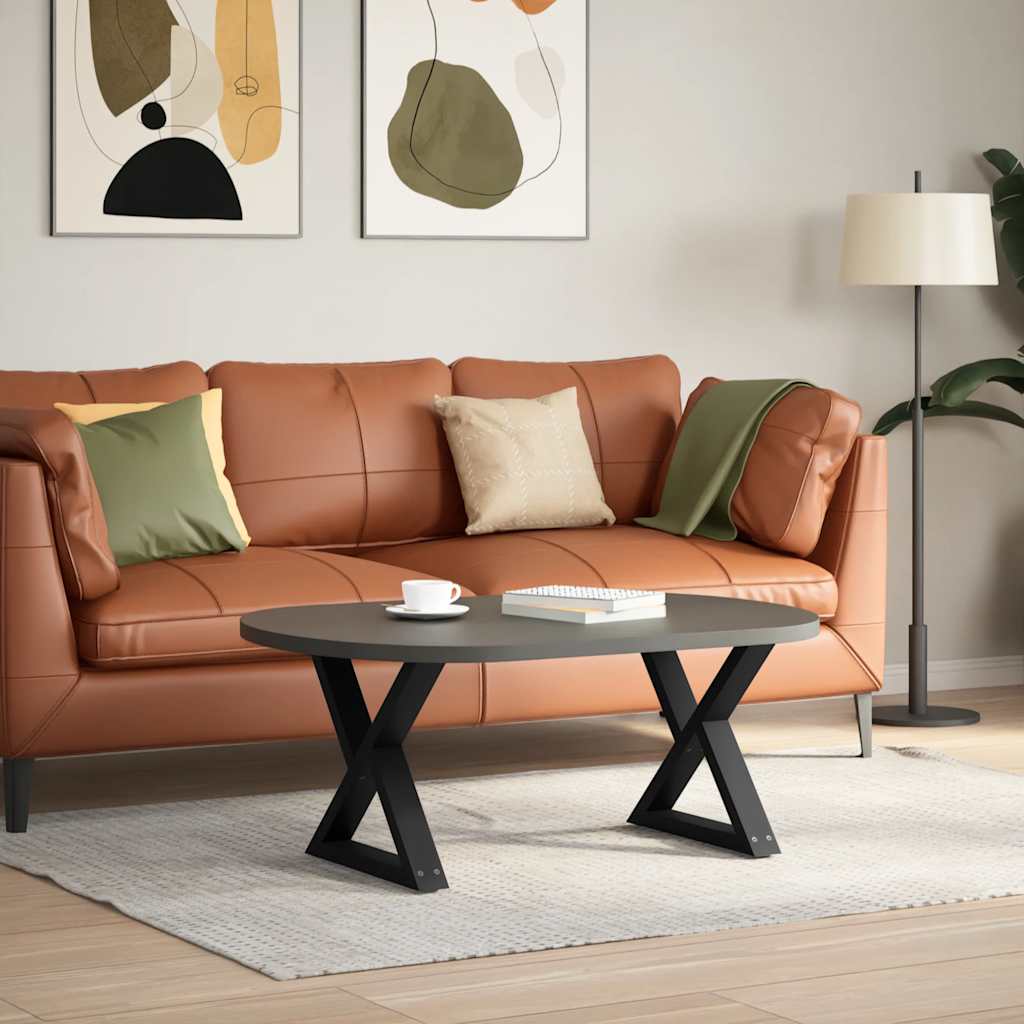 Gambe per Tavolino 2 pz Nero 60x(42-43,3) cm in Acciaio