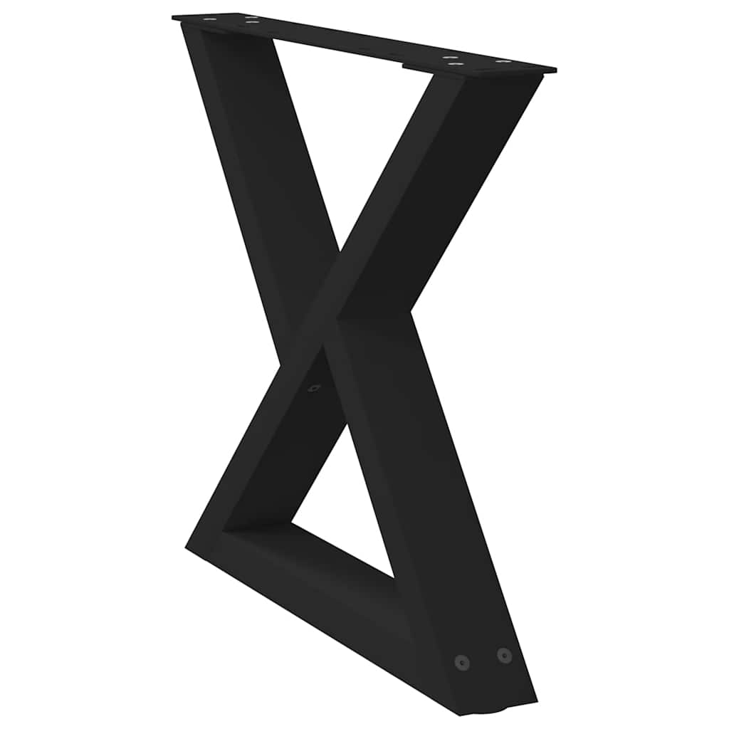 Gambe per Tavolino 2 pz Nero 60x(42-43,3) cm in Acciaio