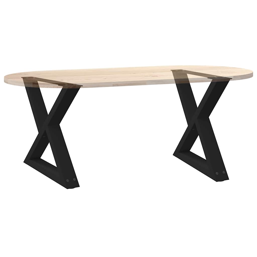 Gambe per Tavolino 2 pz Nero 60x(42-43,3) cm in Acciaio
