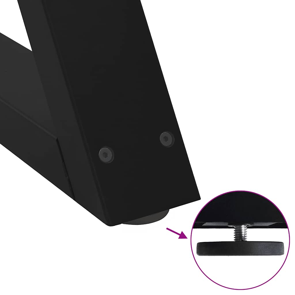 Gambe per Tavolino 2 pz Nero 60x(42-43,3) cm in Acciaio