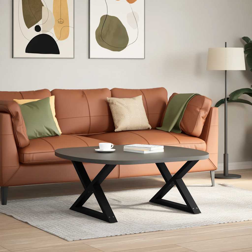 Gambe per Tavolino 2 pz Nero 70x(42-43,3) cm in Acciaio - homemem39