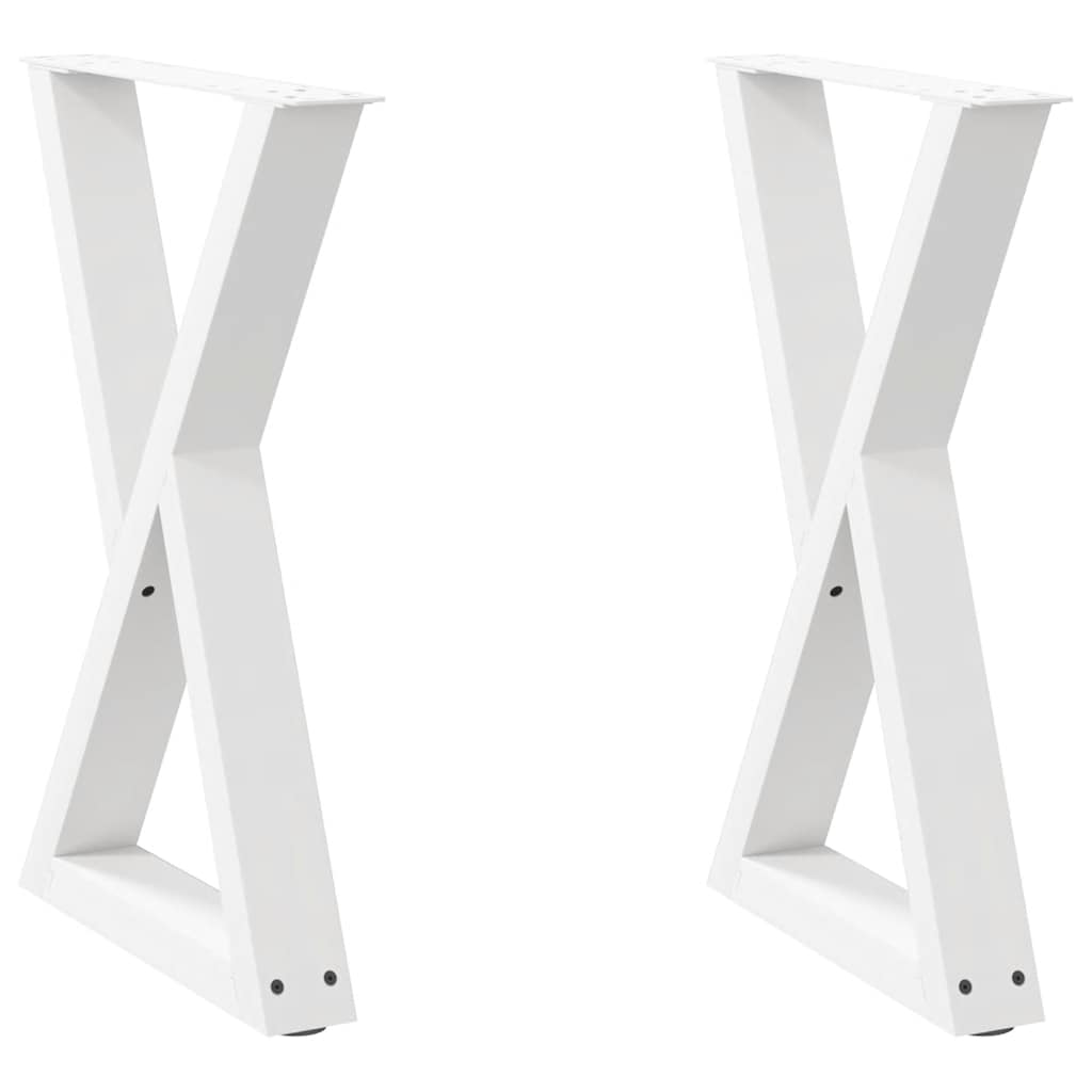 Gambe per Tavolo da Pranzo 2 pz Bianco 50x(72-73,3) cm Acciaio - homemem39