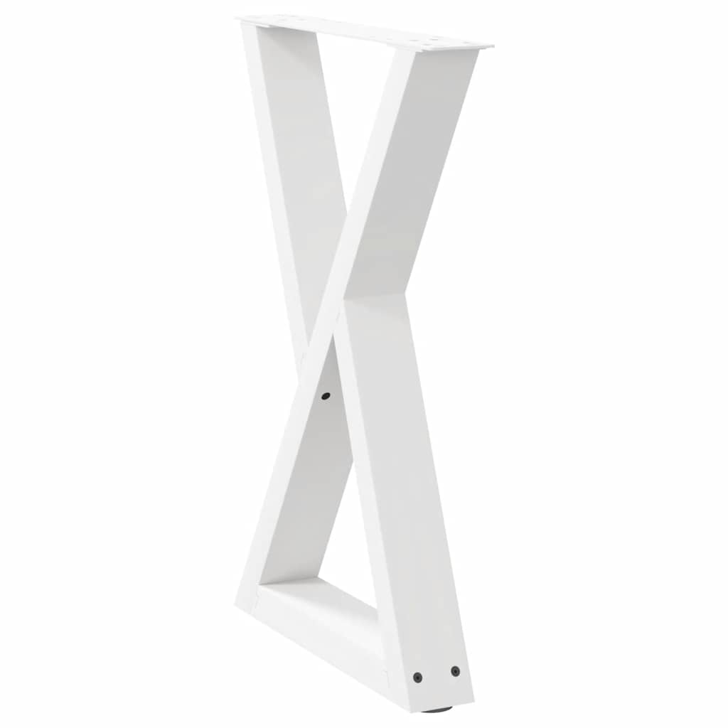 Gambe per Tavolo da Pranzo 2 pz Bianco 50x(72-73,3) cm Acciaio - homemem39