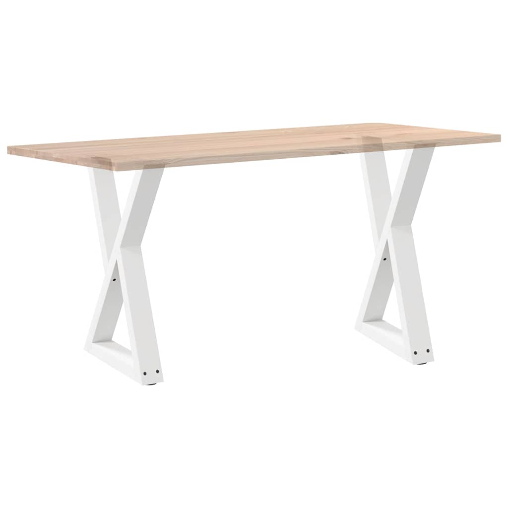 Gambe per Tavolo da Pranzo 2 pz Bianco 50x(72-73,3) cm Acciaio - homemem39