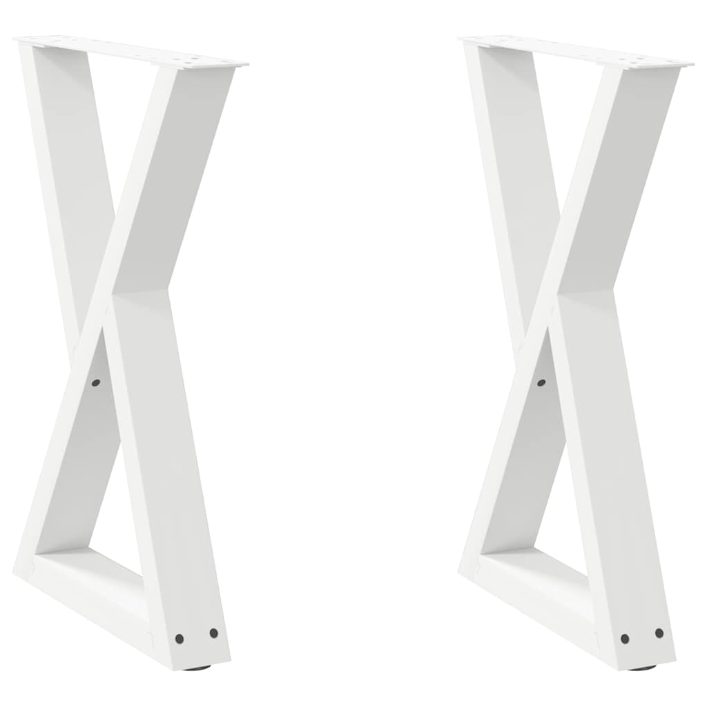 Gambe per Tavolo da Pranzo 2 pz Bianco 60x(72-73,3) cm Acciaio