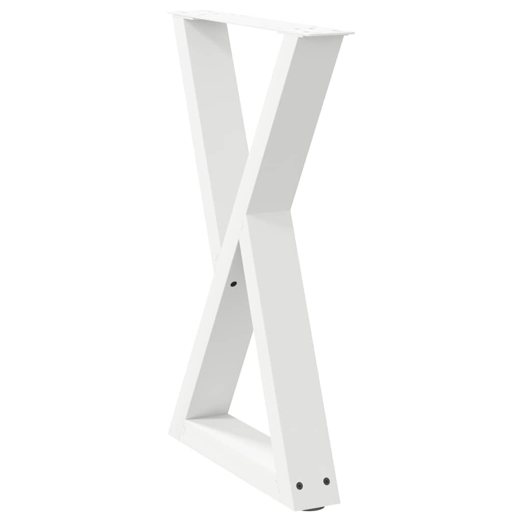Gambe per Tavolo da Pranzo 2 pz Bianco 60x(72-73,3) cm Acciaio