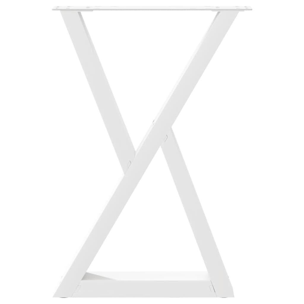 Gambe per Tavolo da Pranzo 2 pz Bianco 60x(72-73,3) cm Acciaio