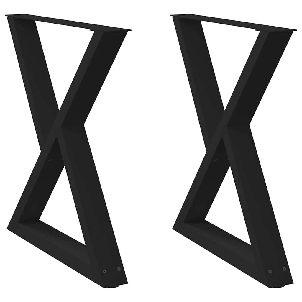 Gambe per Tavolo da Pranzo 2 pz Nero 70x(72-73,3) cm in Acciaio - homemem39