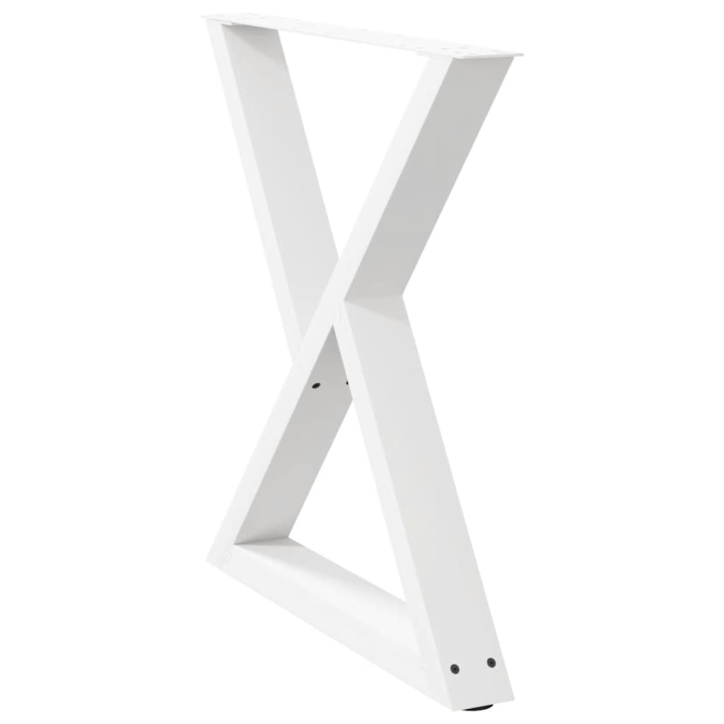 Gambe per Tavolo da Pranzo 2 pz Bianco 70x(72-73,3) cm Acciaio - homemem39
