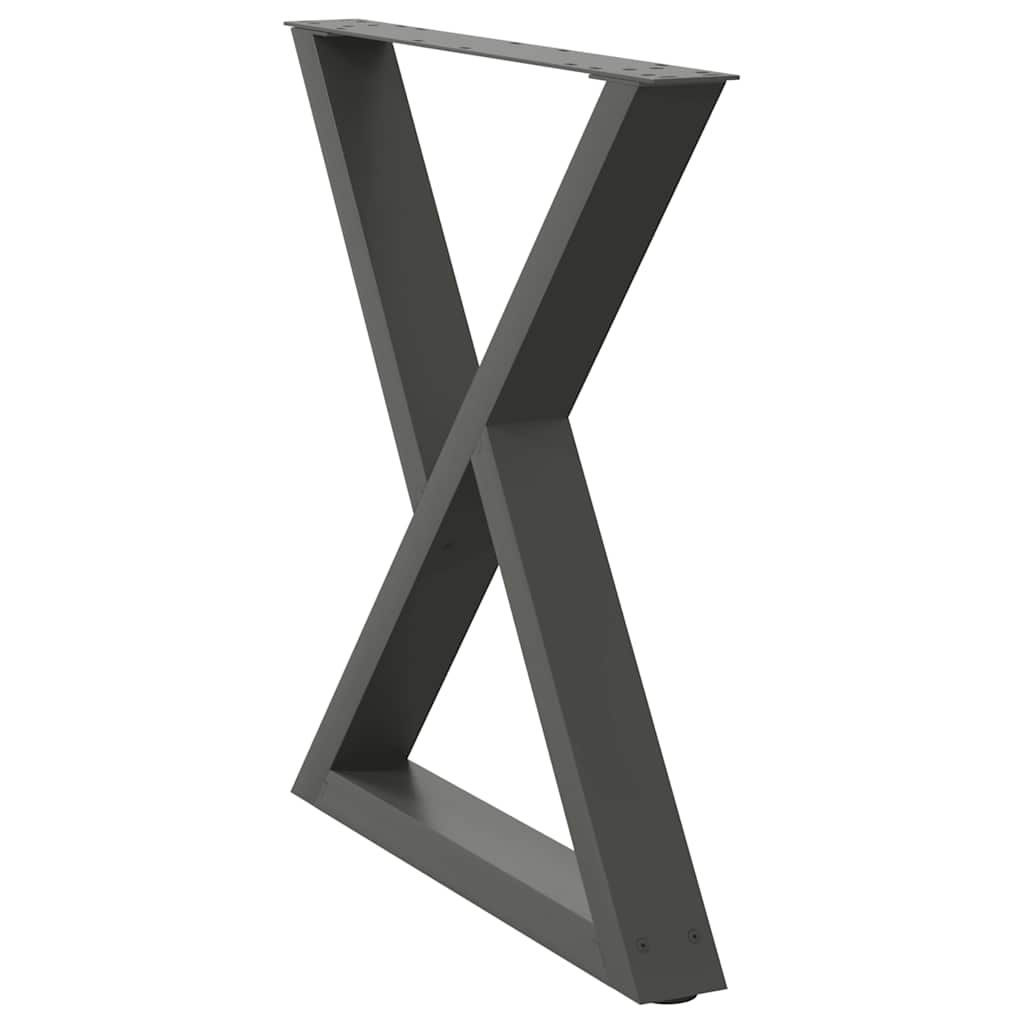 Gambe per Tavolo da Pranzo 2pz Antracite 70x(72-73,3)cm Acciaio - homemem39