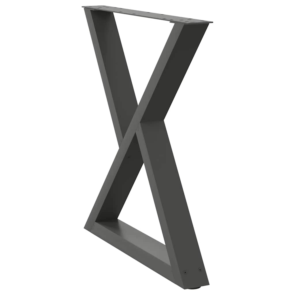 Gambe per Tavolo da Pranzo 2pz Antracite 80x(72-73,3)cm Acciaio - homemem39
