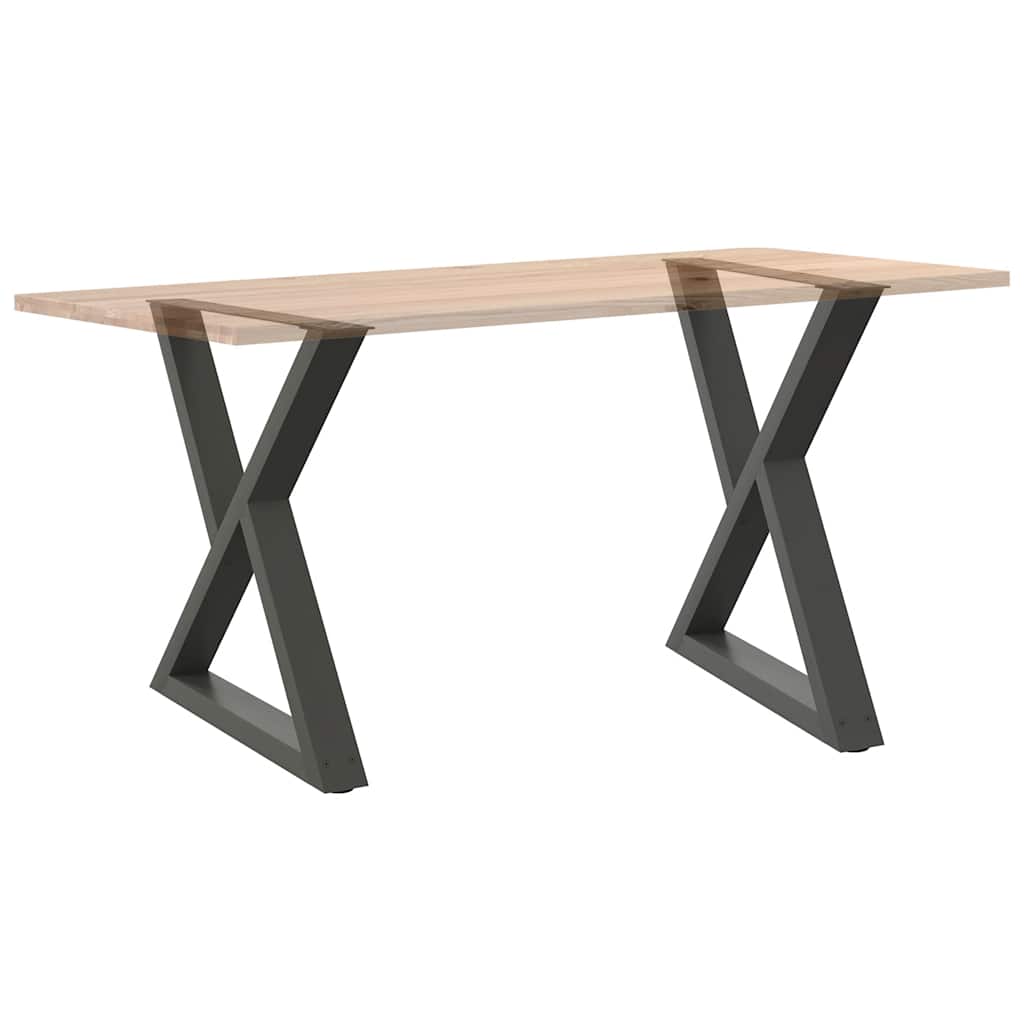 Gambe per Tavolo da Pranzo 2pz Antracite 80x(72-73,3)cm Acciaio - homemem39