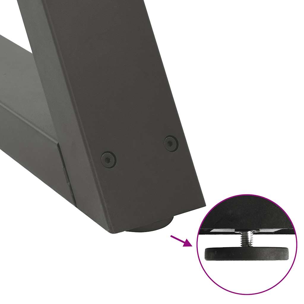Gambe per Tavolo da Pranzo 2pz Antracite 80x(72-73,3)cm Acciaio - homemem39