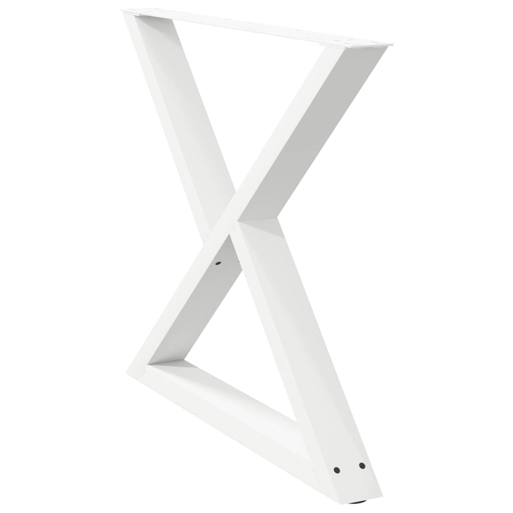 Gambe per Tavolo da Pranzo 2 pz Bianco 90x(72-73,3) cm Acciaio - homemem39
