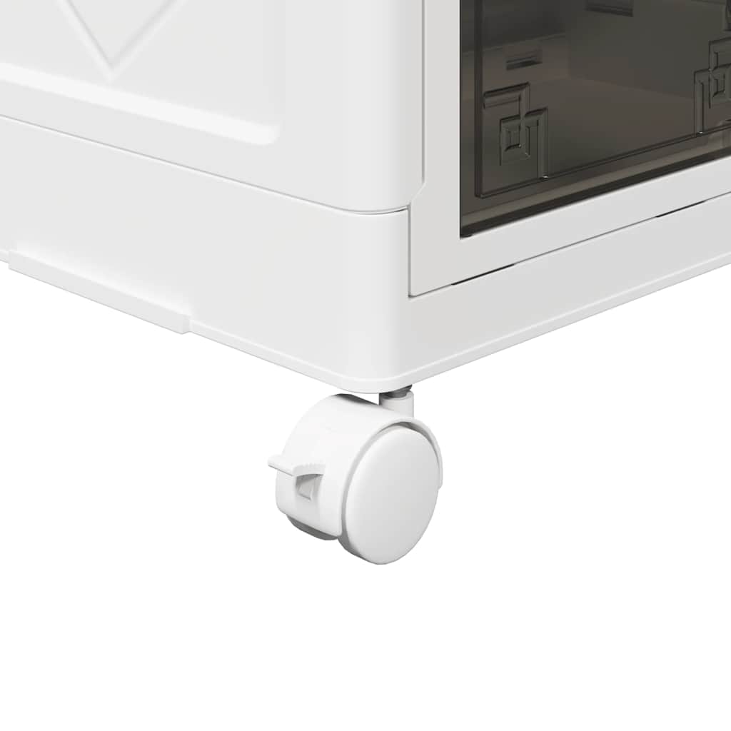 Scatola Portaoggetti con Ruote 2 Livelli 75 L 64x40x76 cm | homemem39