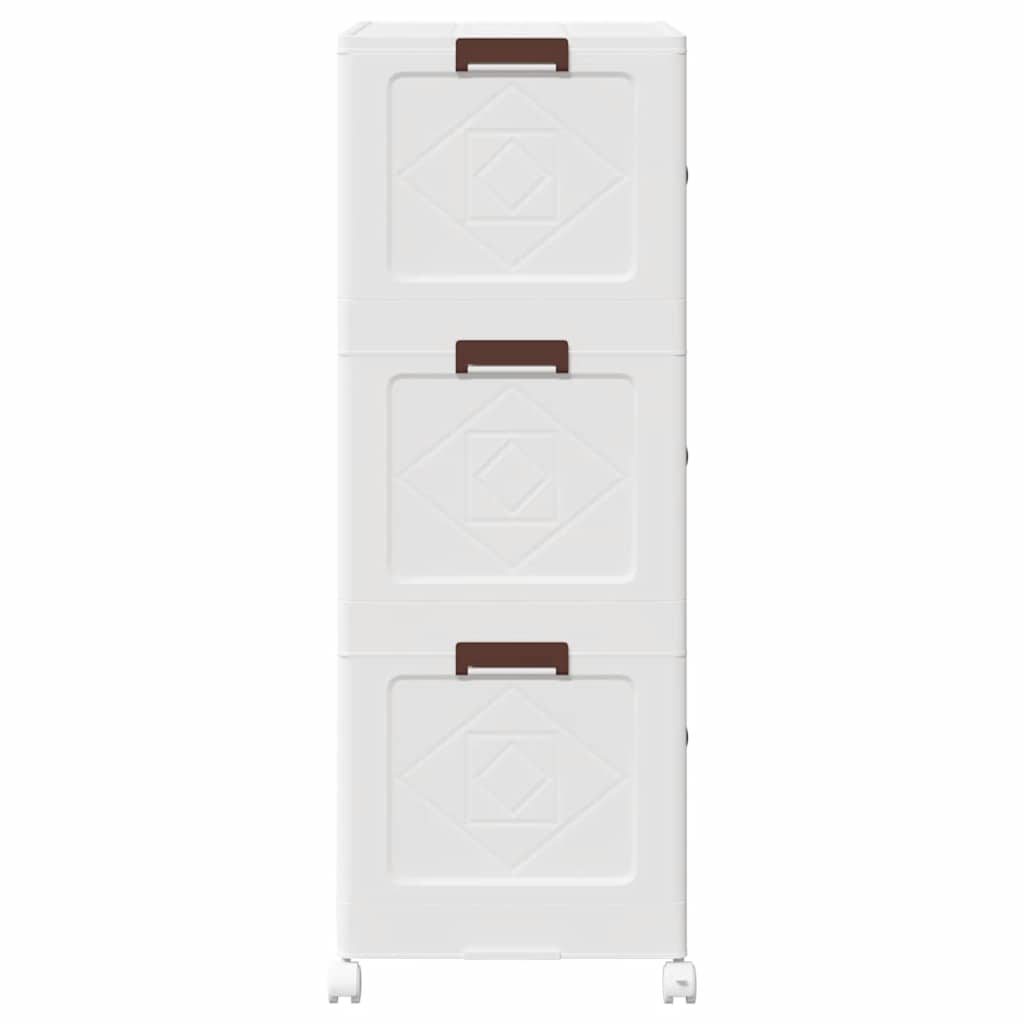 Scatola Portaoggetti con Ruote 3 Livelli 75 L 64x39,5x110,5 cm - homemem39