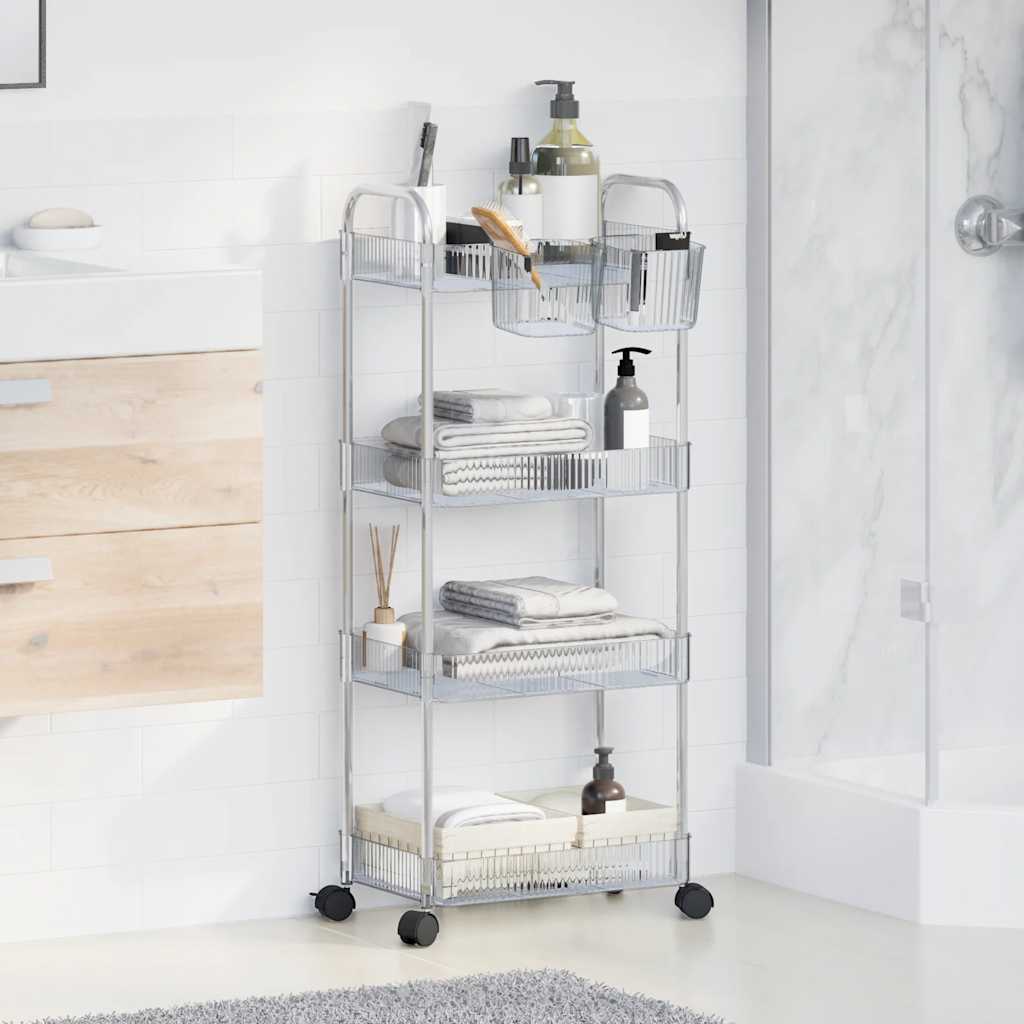 Carrello Portaoggetti a 4 Livelli 37x28x95 cm in Acrilico - homemem39
