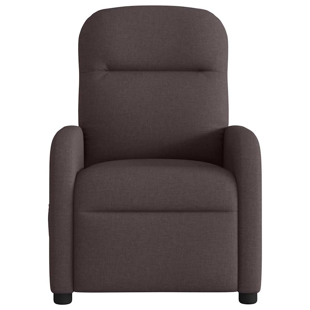 Poltrona Elettrica Reclinabile Marrone Scuro in Tessuto - homemem39