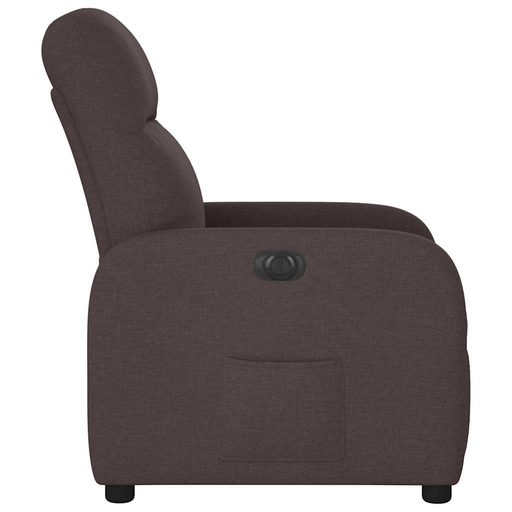 Poltrona Elettrica Reclinabile Marrone Scuro in Tessuto - homemem39