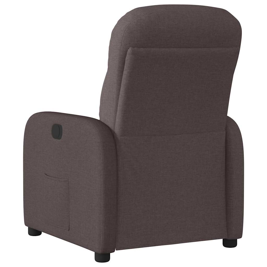 Poltrona Elettrica Reclinabile Marrone Scuro in Tessuto - homemem39