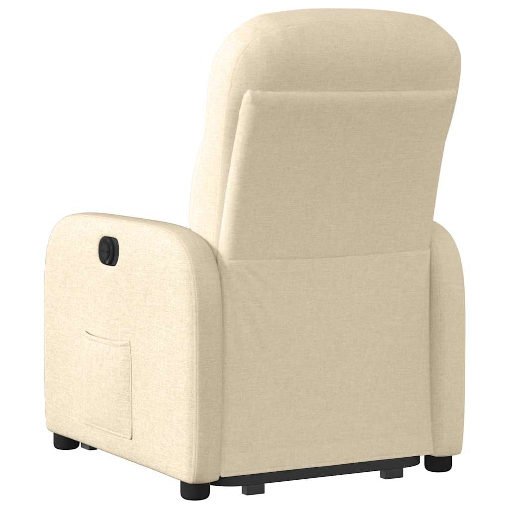 Poltrona Alzapersona Reclinabile Elettrica Crema in Tessuto - homemem39