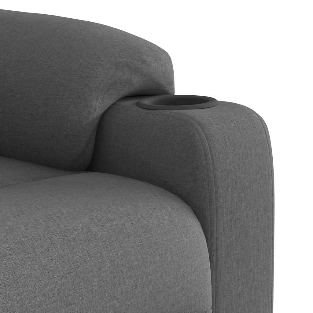 Poltrona Reclinabile Massaggio Elettrica Grigio Scuro Tessuto | homemem39