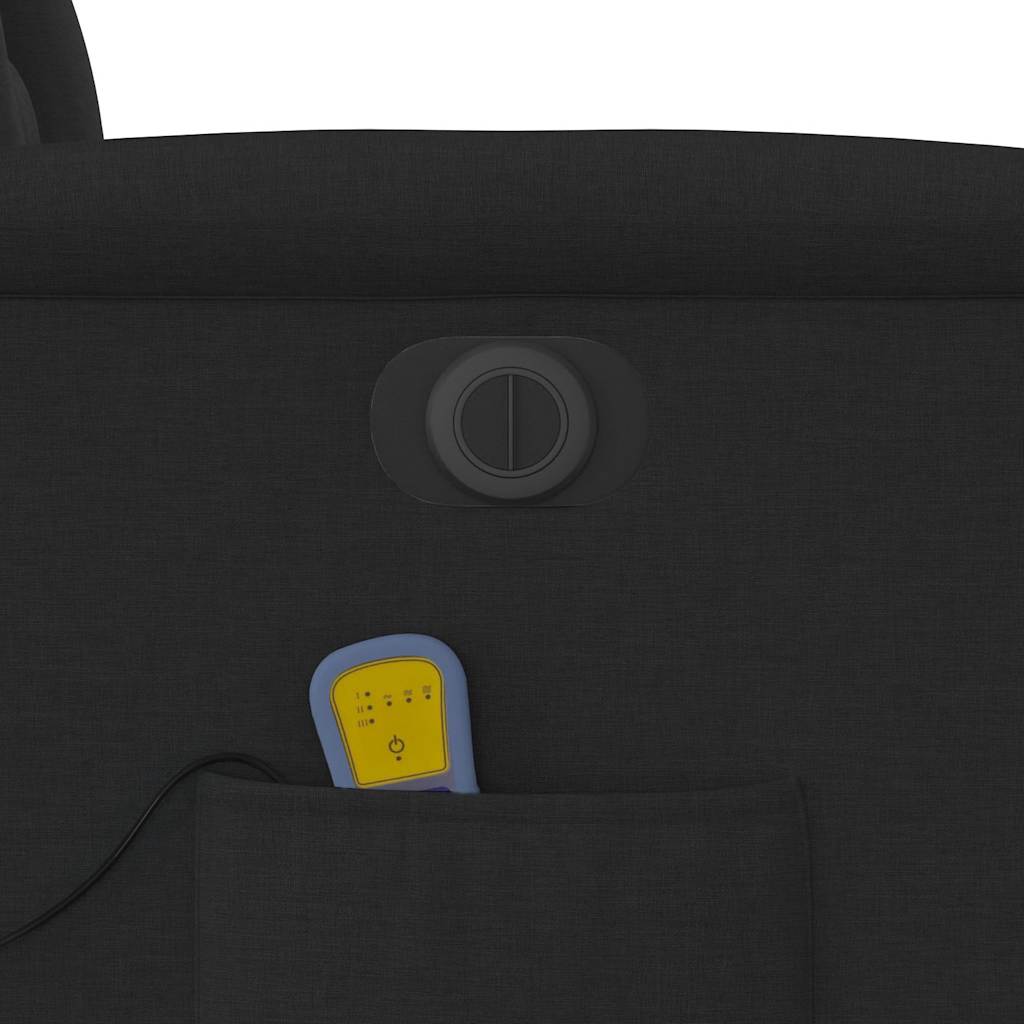 Poltrona Massaggiante Reclinabile Elettrica Nera in Tessuto - homemem39