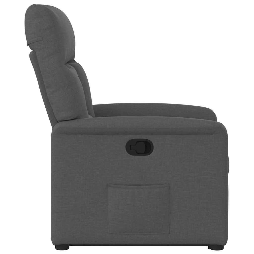 Poltrona Alzapersona Reclinabile Grigio Scuro in Tessuto - homemem39