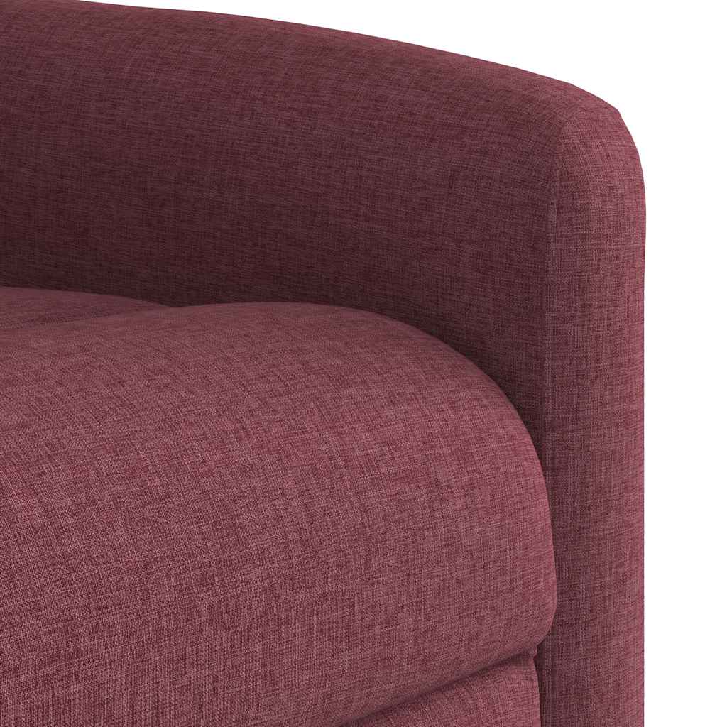 Poltrona Alzapersona Massaggio Reclinabile Rosso Vino Tessuto