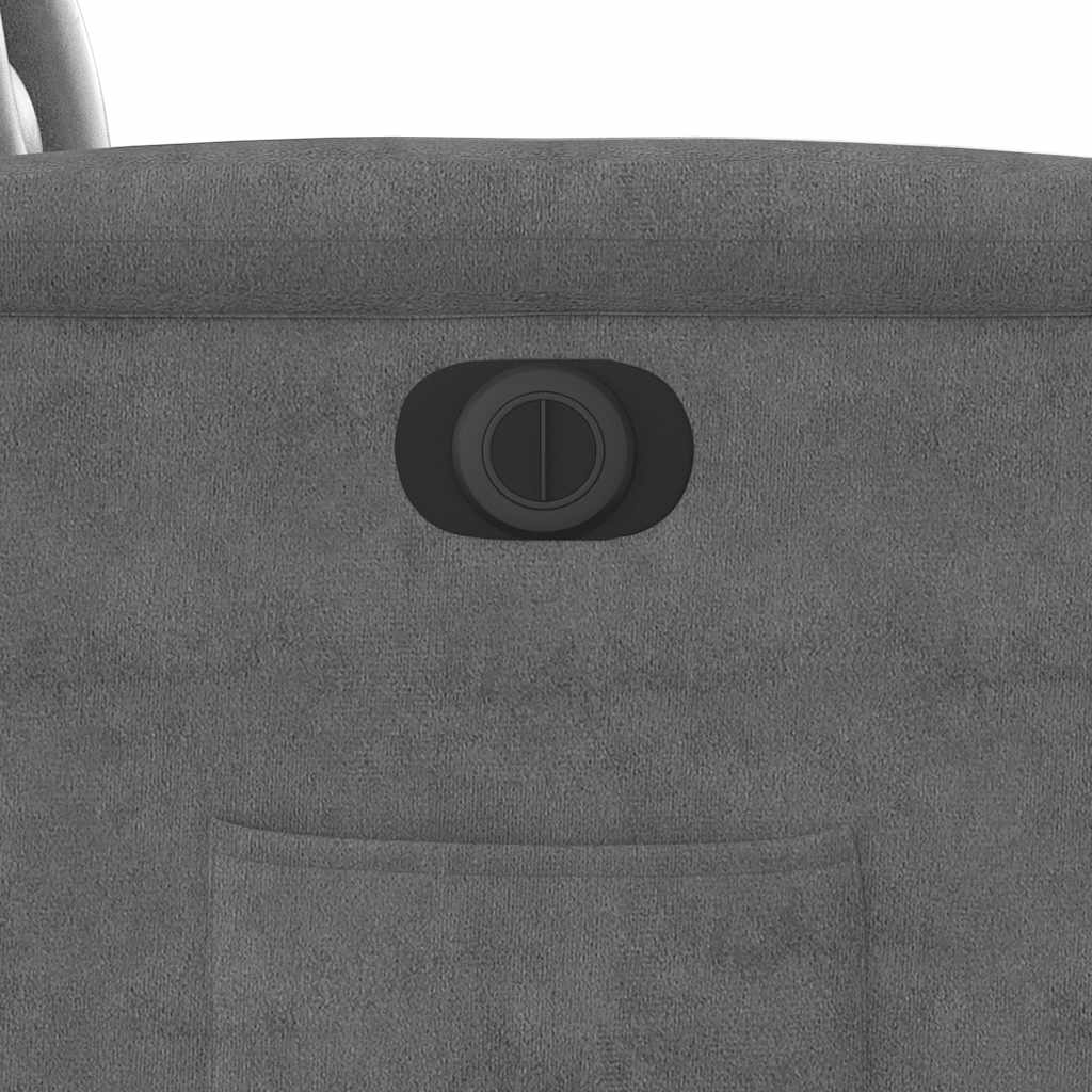 Poltrona Reclinabile Elettrica Grigio Scuro Tessuto Microfibra