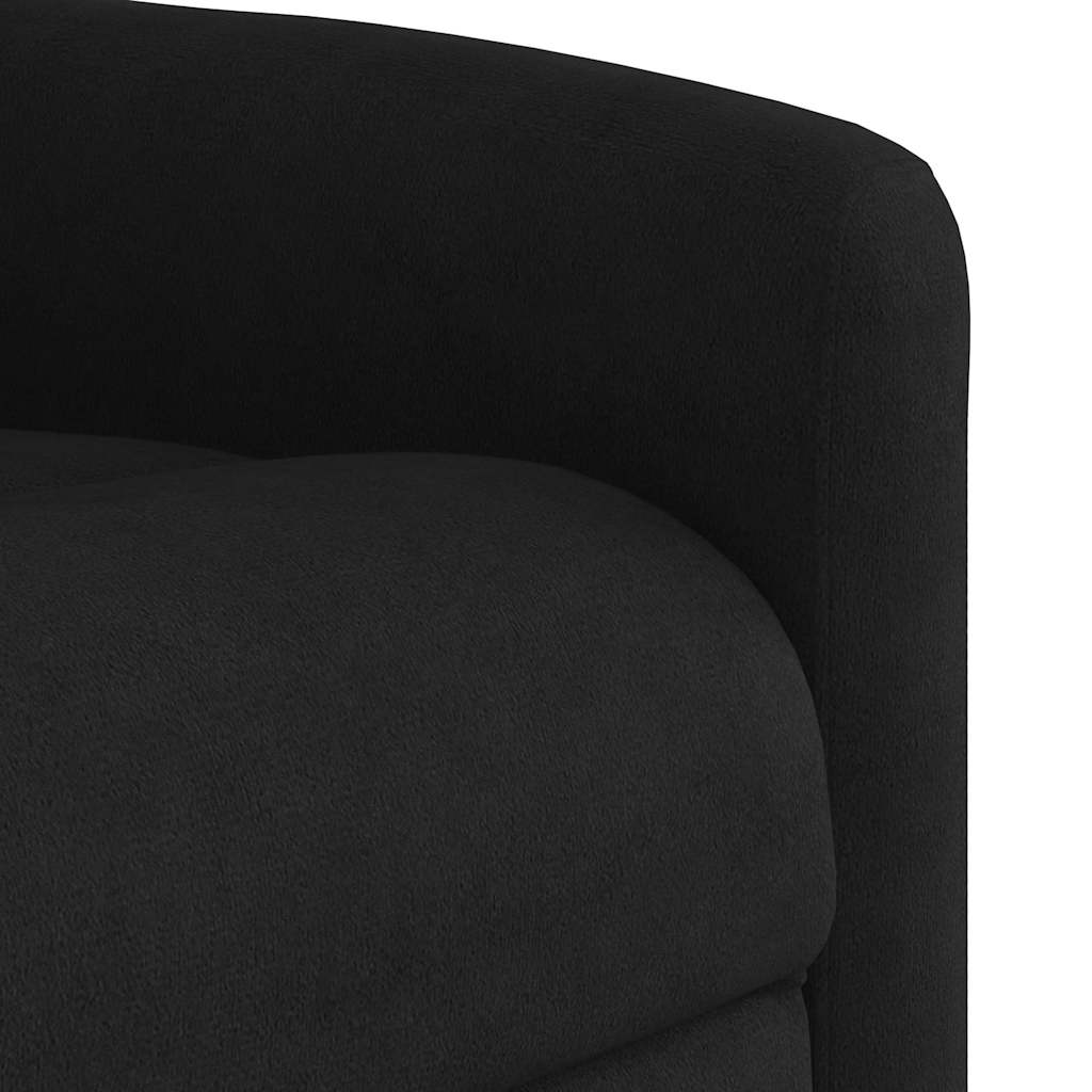 Poltrona Alzapersona Reclinabile Nera in Tessuto Microfibra | homemem39
