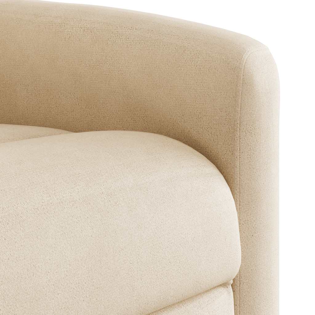 Poltrona Alzapersona Reclinabile Beige in Tessuto Microfibra - homemem39