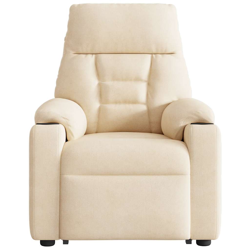 Poltrona Alzapersona Reclinabile Beige in Tessuto Microfibra - homemem39