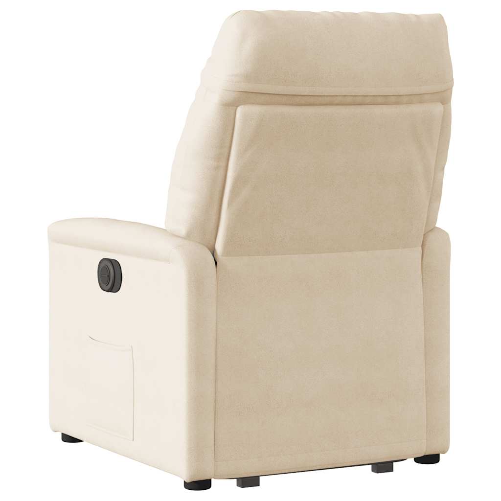 Poltrona Alzapersona Reclinabile Beige in Tessuto Microfibra - homemem39