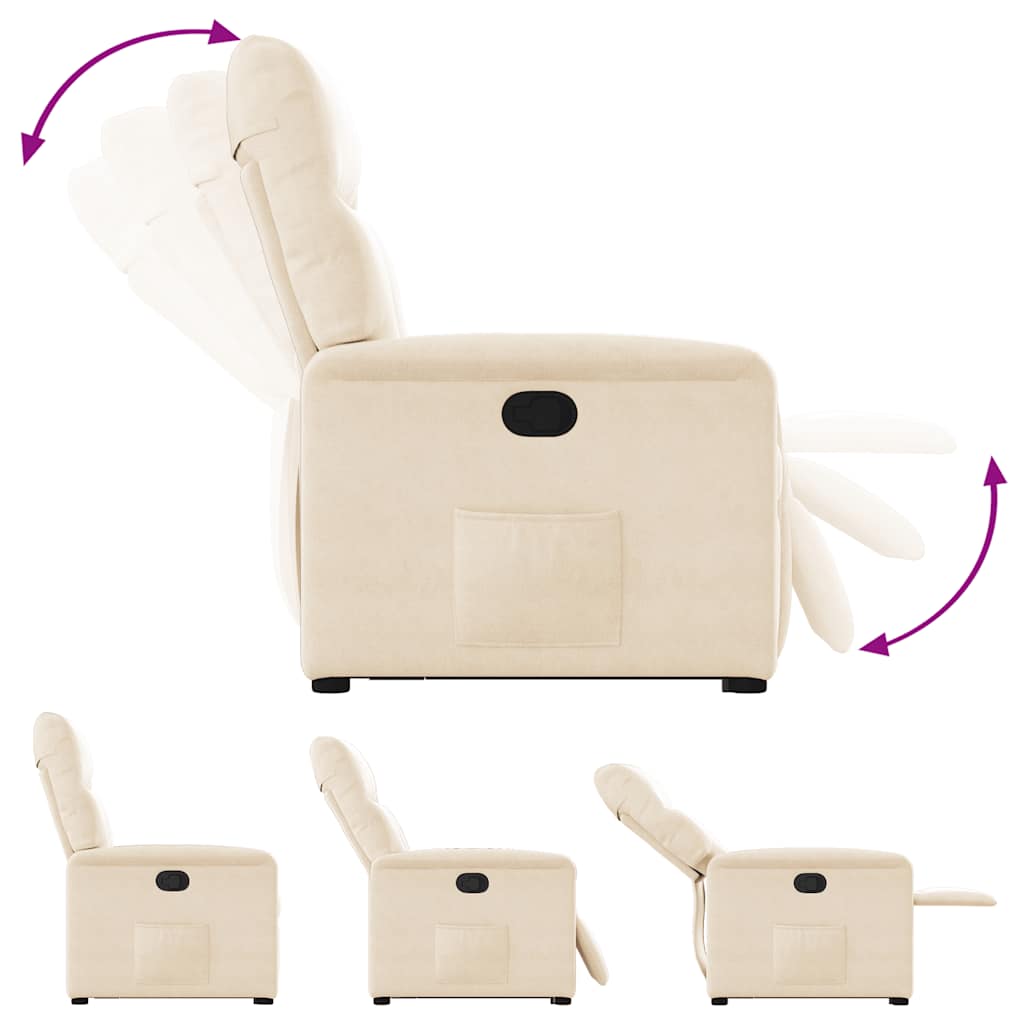 Poltrona Alzapersona Reclinabile Beige in Tessuto Microfibra - homemem39