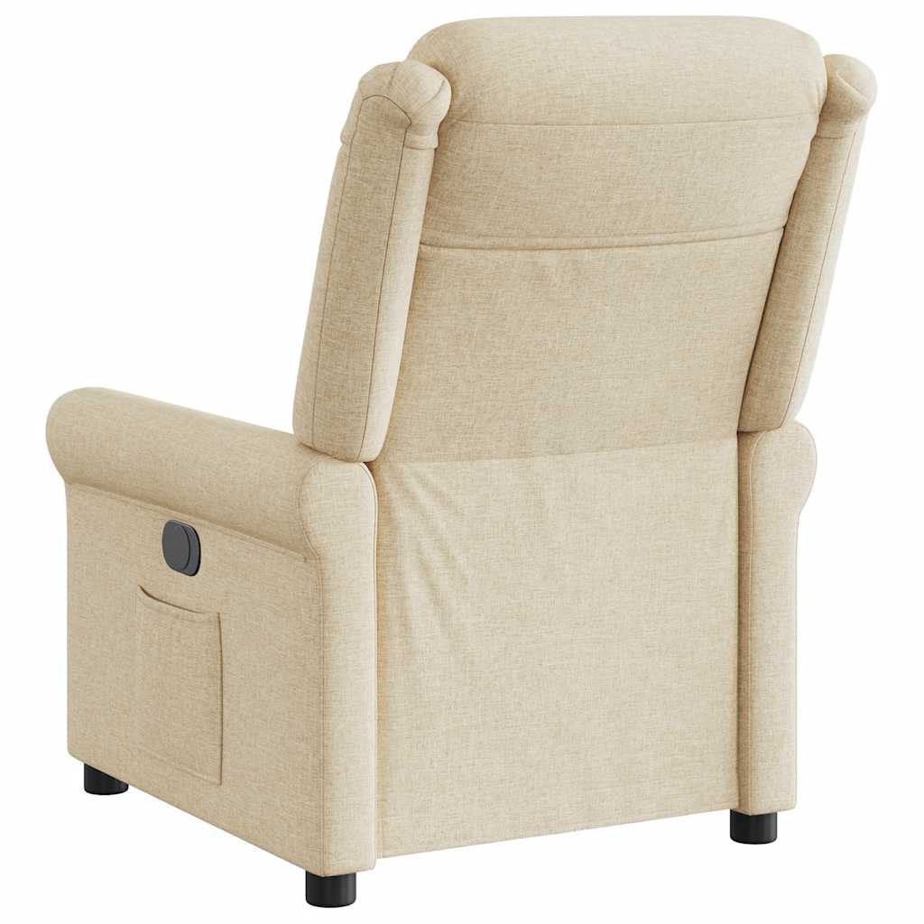 Poltrona Elettrica Reclinabile Crema in Tessuto - homemem39