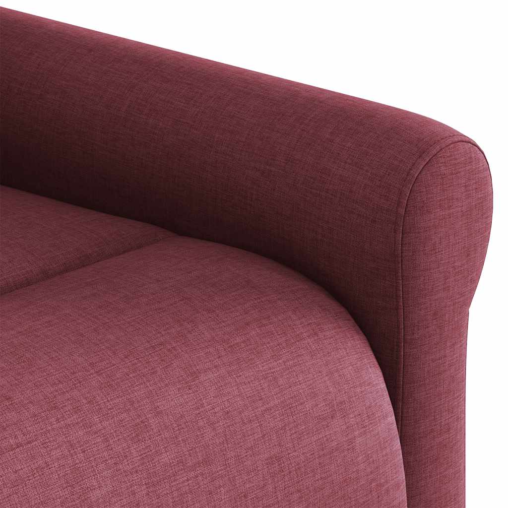 Poltrona Alzapersona Massaggio Reclinabile Rosso Vino Tessuto