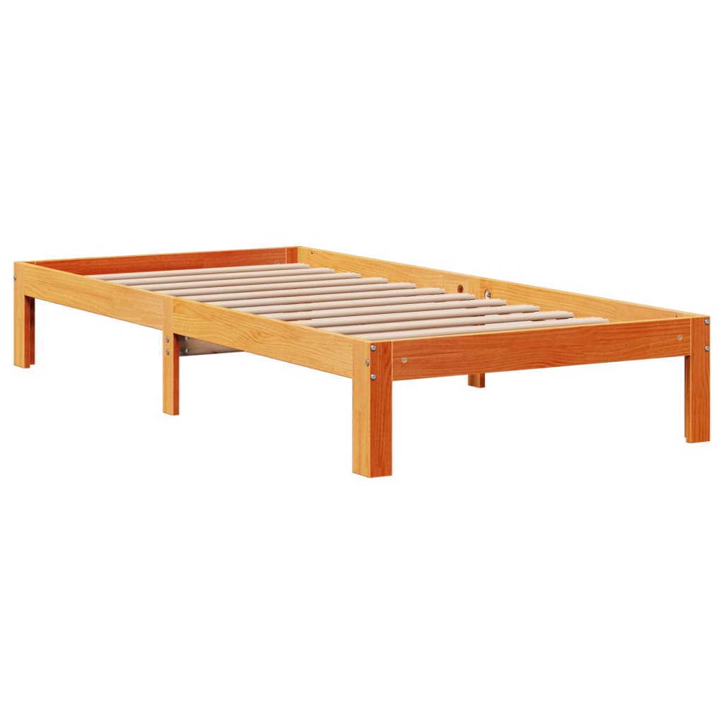 Letto senza Materasso Marrone Cera 100x200 cm in Legno di Pino