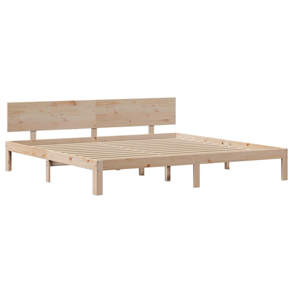 Giroletto con Testiera 200x200 cm in Legno Massello di Pino | homemem39