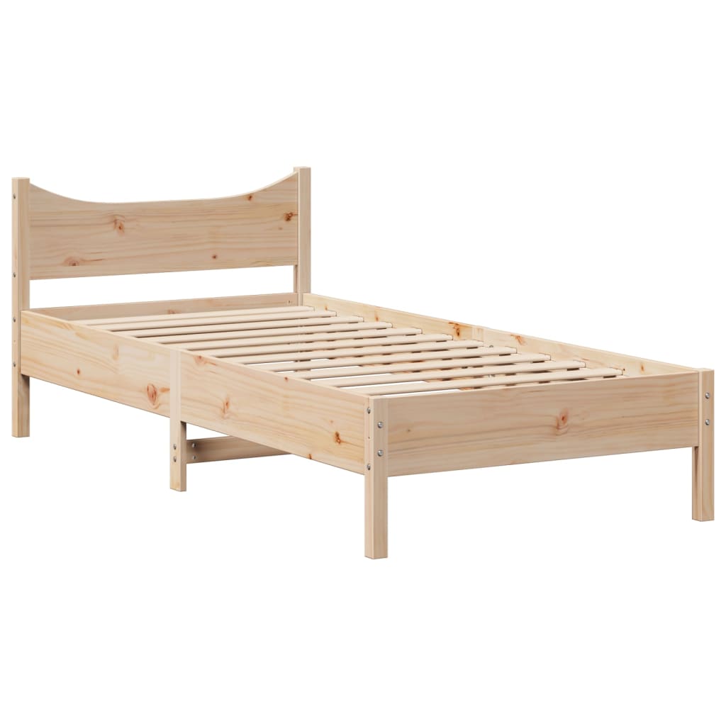 Giroletto con Testiera 90x190 cm in Legno Massello di Pino