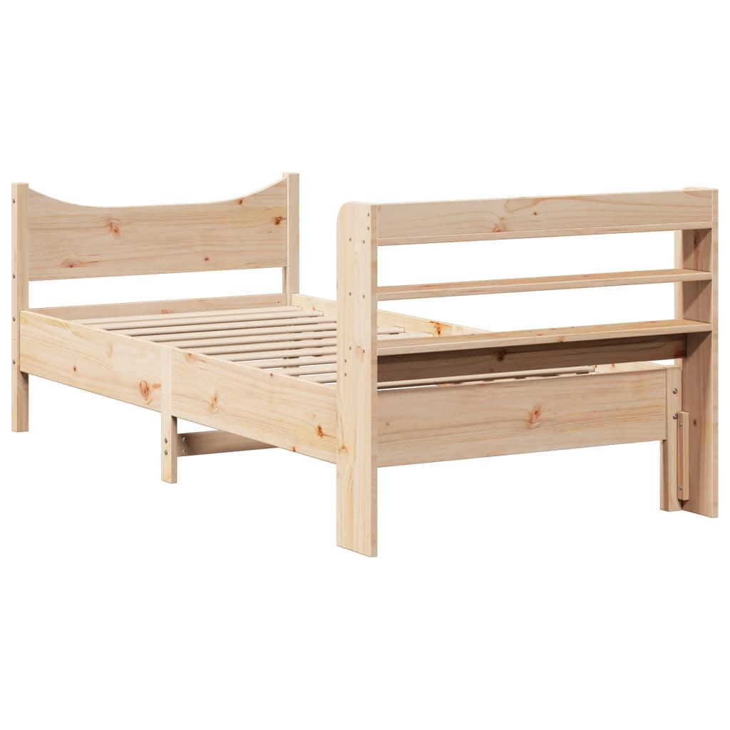 Giroletto con Testiera 90x190 cm in Legno Massello di Pino