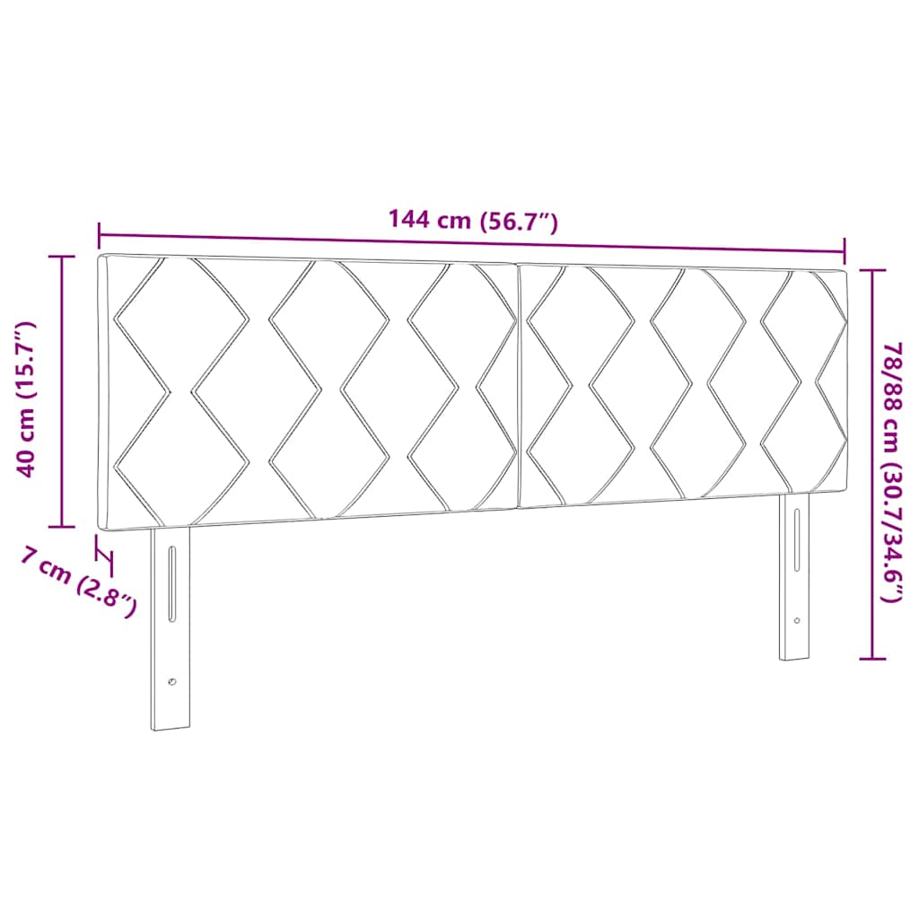 Testiera con luci a strisce a LED Marrone 144 cm Tessuto