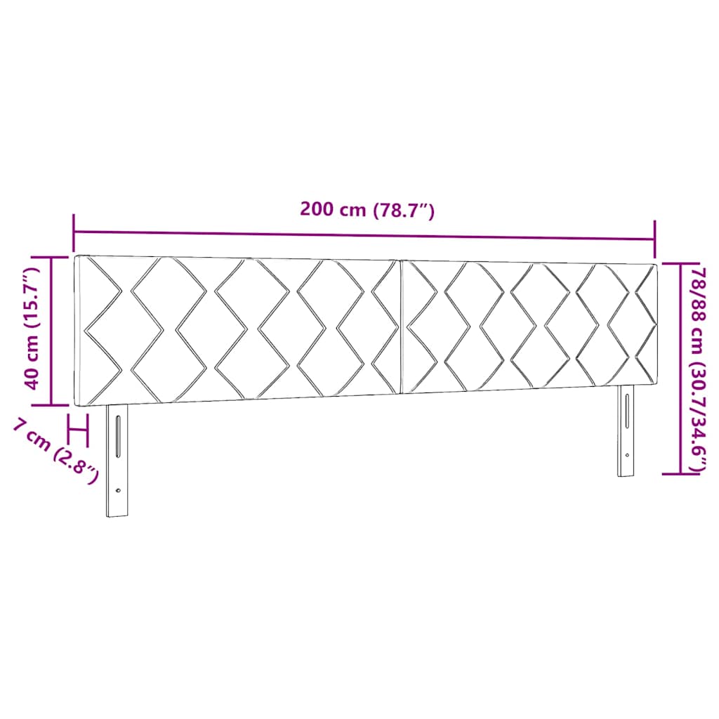 Testiera con luci a strisce a LED Regolabile Blu 200 cm Tessuto