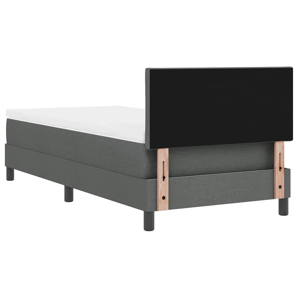 Letto box spring con materasso Grigio scuro 100 x 200 cm