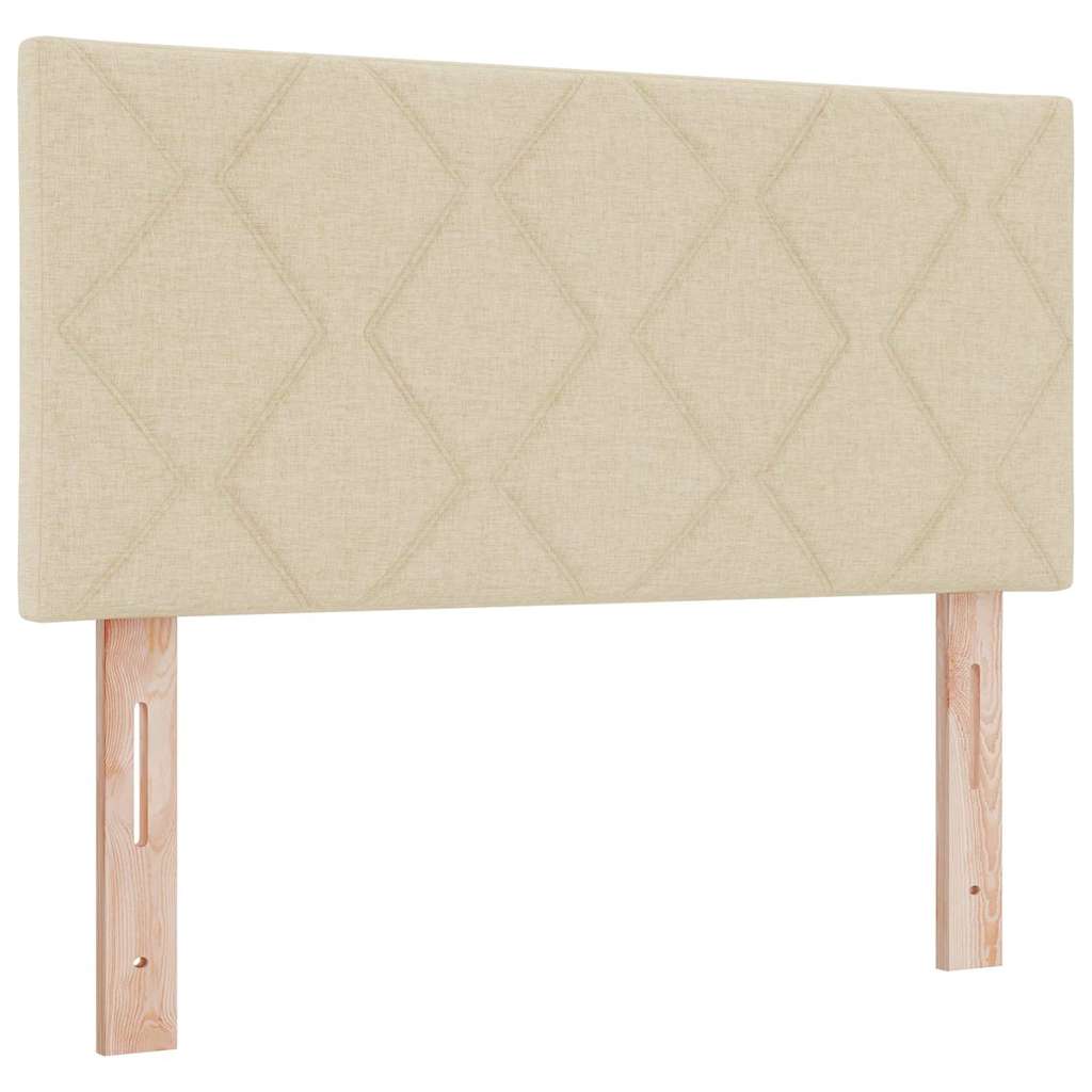 Letto box spring con materasso Crema 100 x 200 cm Tessuto