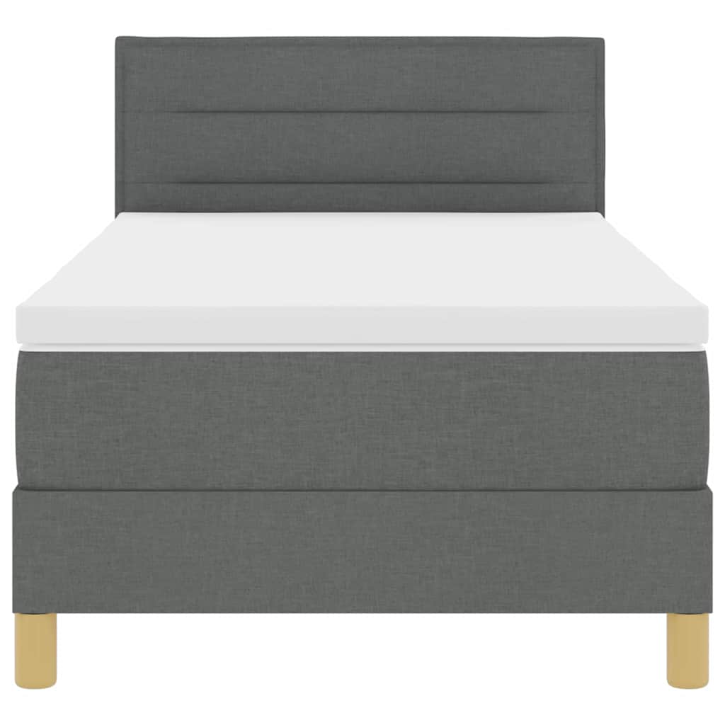 Letto box spring con materasso Grigio scuro 100 x 200 cm