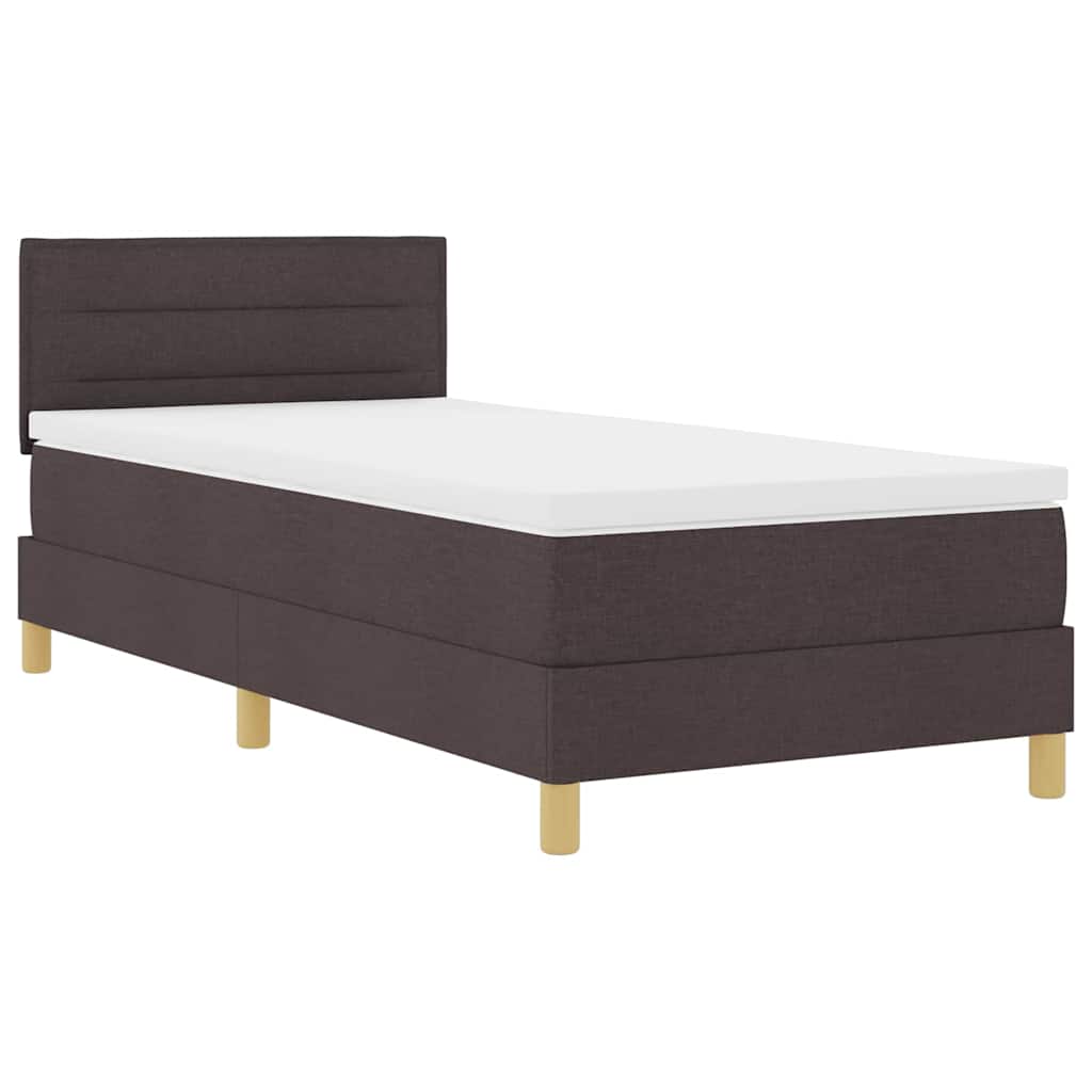 Letto box spring con materasso Marrone scuro 100 x 200 cm