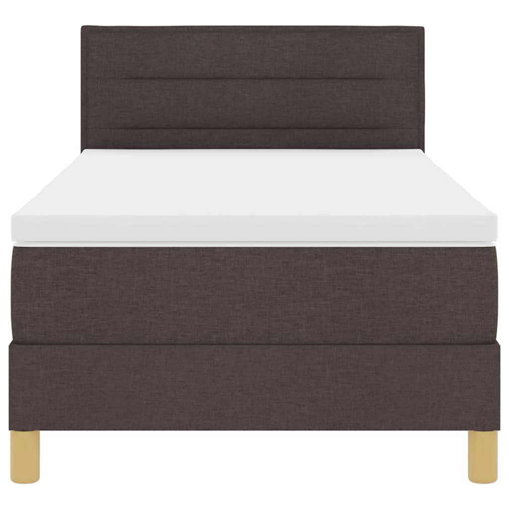 Letto box spring con materasso Marrone scuro 100 x 200 cm