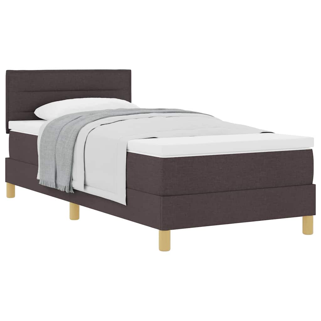 Letto box spring con materasso Marrone scuro 100 x 200 cm
