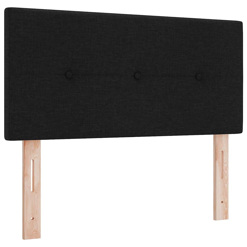 Letto box spring con materasso Nero 100 x 200 cm Tessuto